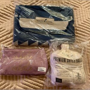 Young Living Travel Pouch, Dryer Balls, & Picnic Blanket all new in bags